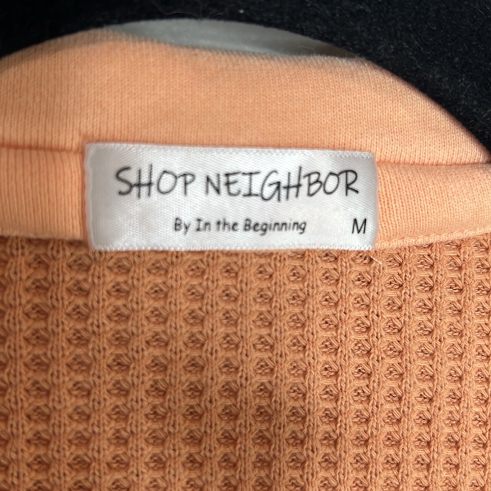 Oversized Mixed Material Waffle Button Down Shack… - image 6